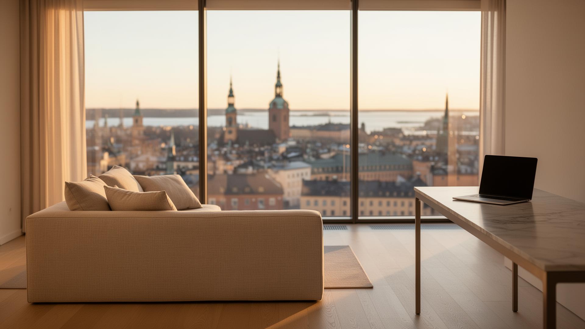 Premium corporate housing interior in a European capital